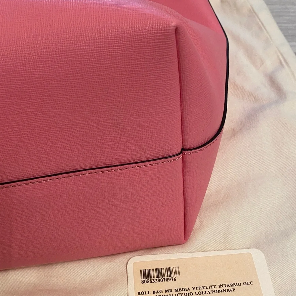 Fendi Monster Vitello Elite Cuojo Buggies roll tote Pink Tote with Black Accents - Picture 9 of 14